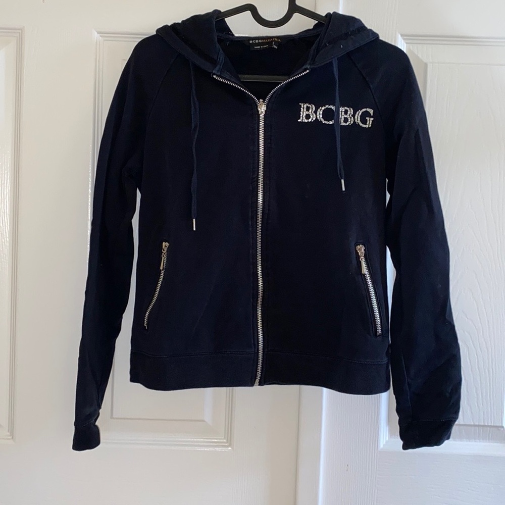 NWOT Vintage Y2K Black BCBG Sweater with Gemstones